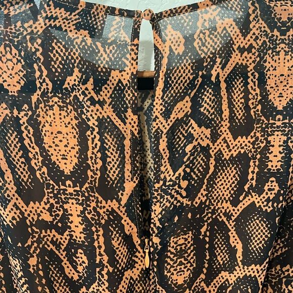 FINDERS KEEPERS Snake Print Short LANA Mini Dress Tan Brown, Size 6 - Picture 9 of 11